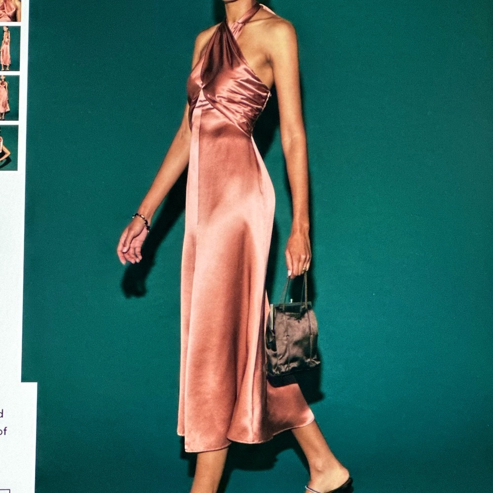 Reformation silk halter dress (Maddison style)